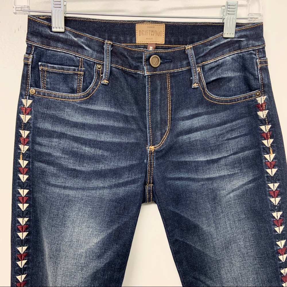 Driftwood Marilyn Boho Embroidered Skinny Jeans 24
